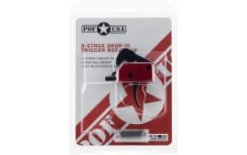 Patriot Ordnance Factory 01509 Drop-In  Two-Stage Curved Trigger with 4.50 lbs Draw Weight & Black/Red Finish for AR-Platform
