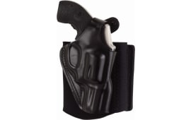 Galco AG800B Ankle Glove  Fits Ankles up to 13" Black Leather Hook & Loop Fits Glock 43/43X/CZ P-10/Taurus GX4