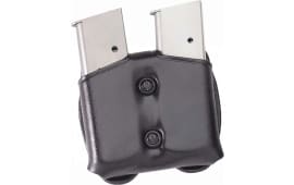 Galco CDM22B CDM Mag Carrier Double Black Leather Belt Loop 1.50"-1.75" Compatible With Taurus PT140 Mags Ambidextrous