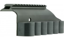 TacStar 1081029 Shotgun Rail Mount with SideSaddle 6 Rounds 12GA Moss 500/590 Black Aluminum/Rubber