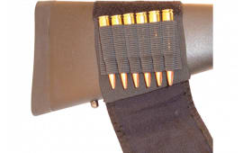 GrovTec US Inc GTAC83 Buttstock Cartridge Holder  with Flap Rifle 6rd Rounds Black Cordura