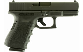 Glock UI1950201 G19 Compact 9mm Luger 4.01" 10+1 Black Black Polymer Grip Fixed Sights