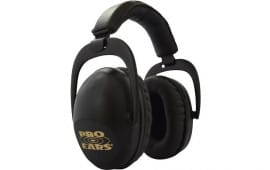 Pro Ears PEUSB Ultra Sleek Passive Muff 26 dB Over the Head Black Ear Cups with Black Headband & Gold Logo for Adults 1 Pair
