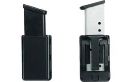 Uncle Mike's 50362 Kydex Single Mag Case with Black Finish, 1.75" Belt Size & Belt Clip for Double Stack 9mm-45 Cal Mags (Clam Package)