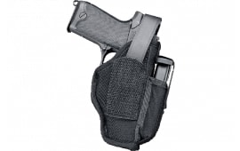 Uncle Mikes 70010 Sidekick Hip Holster with Mag Pouch 3-4" Barrel Medium Auto Nylon Black