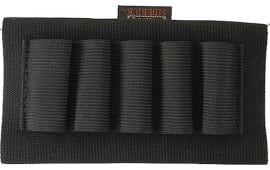 Uncle Mike's 88491 Buttstock Shell Holder  made of Nylon with Black Finish & Sewn-On Elastic Loops Holds up to 5rds for Shotguns