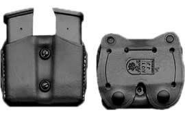 DeSantis Gunhide A01BJJJZ0 Double Mag Pouch made of Leather with Black Finish, Snap Mount Type & 1.75" Belt Size for Ambidextrous Hand