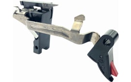 Cross Armory CRGTDI Drop-In Trigger with Bar  Flat Trigger with 3.50 lbs Draw Weight & Black/Red Finish for Glock Gen1-4