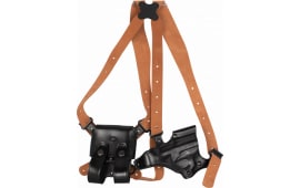 Galco JR202B Jackass Rig Shoulder System Fits Chest Up To 56" Black Leather Harness Fits Beretta 92F/FS/Taurus PT-100