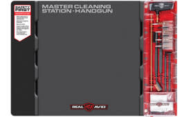 Real Avid AVMCSP Master Cleaning Station Pistol .22/9mm/.357/.38/.40/.45 Cal Bronze, Nylon