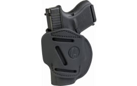 1791 Gunleather 4WH3SBLR 4-Way  IWB/OWB 03 Stealth Black Leather Belt Clip Fits S&W M&P/Glock 26/Ruger LC
