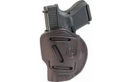 1791 Gunleather 4WH3SBRR 4-Way  IWB/OWB 03 Signature Brown Leather Belt Clip Fits S&W M&P/Glock 26/Ruger LC