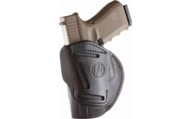 1791 Gunleather 4WH5SBRR 4-Way  IWB/OWB 05 Signature Brown Leather Belt Clip Fits S&W M&P/Springfield XD/Glock 17/HK VP9