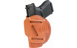 1791 Gunleather 4WH3CBRR 4-Way  IWB/OWB 03 Classic Brown Leather Belt Clip Fits S&W M&P/Glock 26/Ruger LC