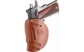 1791 Gunleather 4WH1CBRR 4-Way  IWB/OWB 01 Classic Brown Leather Belt Clip Fits 3-4" Barrel 1911