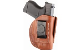 1791 Gunleather 4WH2CBRR 4-Way  IWB/OWB 02 Classic Brown Leather Belt Clip Fits Glock 42/43/43X/Ruger LCP/S&W Bodyguard