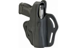 1791 Gunleather BHX3SBLR BHX  OWB 03 Stealth Black Leather Belt Loop Fits S&W M&P Shield/Glock 17