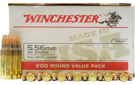 Winchester Ammo USA556L2 Case, 5.56 Nato, 55 Grain, Brass, Boxer, FMJ, Reloadable - 800 Round Case