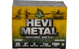 HEVI-Metal HS39003 Hevi-Metal Longer Range 20 Gauge 3" 1 oz 3 Shot - 25sh Box