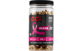 CCI 955CC Clean-22 22 LR 40 gr Lead Round Nose Poly-Coated (Pink) - 400rd Box
