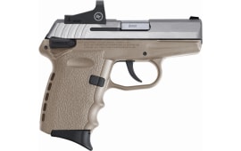 SCCY CPX-1TTDERD TT Semi-Auto 9MM Pistol, FDE / Satin Crimson Trace Red Dot, Safety - 2- 10 Round Mags