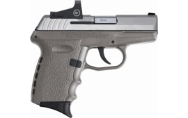 SCCY CPX-2TTSGRD 9mm Semi-Auto DAO Pistol, TT/SGRY, No Manual Safety, Red Dot 10 + 1, 2-Mags