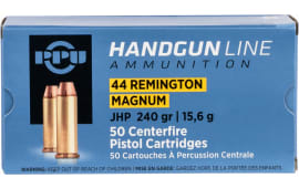 PPU PPH44MH Handgun 44 Remington Magnum 240 GR Jacketed Hollow Point - 50rd Box