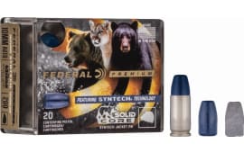 Federal P9SHC1 Premium Hunting 9mm Luger +P 147 gr Solid Core Synthetic Flat Nose - 20rd Box