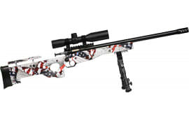 Crickett KSA2153 Precision Complete Package 22 LR 1rd 16.12" Blued American Flag & Amendment Fixed Thumbhole Stock (Youth)