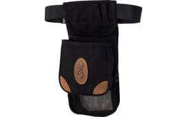 Browning 121388993 Lona Deluxe Shell Pouch Black Canvas Body w/Tan Leather Accents Adjustable