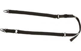 Tac Six 8914 Stretch Sling made of Black Polyester with Adjustable Single-Point Paracord Design & Swivels for Rifles