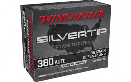 Winchester Ammo W380ST Silvertip 380 ACP 85 gr Silvertip Jacket Hollow Point - 20rd Box
