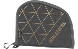 Girls With Guns 908 Foiled  with Heather Gray & Gold Foil Finish with Locking Zipper & Foam Padding 8" L
