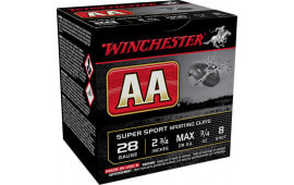 Winchester Ammo AASC288 AA Sporting Clay 28 Gauge 2.75" 3/4 oz 8 Shot - 25sh Box