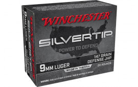 Winchester Ammo W9MMST2 Silvertip 9mm Luger 147 gr Silvertip Jacket Hollow Point - 20rd Box