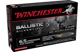 Winchester Ammo SBST65CM Ballistic Silvertip 6.5 Creedmoor 140 gr Rapid Controlled Expansion Polymer Tip - 20rd Box