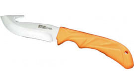AccuSharp 729C Gut Hook  3.50" Fixed Gut Hook Plain Stainless Steel Blade/Blaze Orange Rubber Handle Includes Belt Carry Pouch