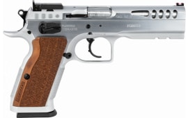 Tanfoglio IFG TFSTOCKM9 Defiant Stock Master 9mm Luger 17+1 4.75" Hard Chrome Steel/ Wood Grip