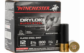 Winchester Ammo XSM122 Drylock Super Steel Magnum 12GA 2.75" 1 1/4oz #2 Shot - 25sh Box