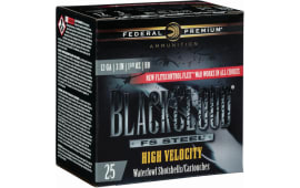 Federal PWBXH143BB Black Cloud F S Steel High Velocity 12GA 3" 1 1/8oz BB Shot - 25sh Box