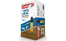 Aguila 1B222518 Match Competition Standard Velocity 22 Long Rifle (LR) 40 GR Lead Round Nose - 50rd Box