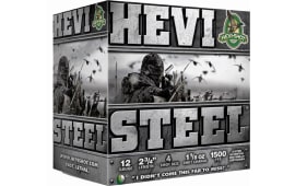 HEVI-Shot HS61224 Hevi-Steel 12 Gauge 2.75" 1-1/8 oz 4 Shot - 25sh Box