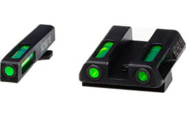 HiViz GLN321 LiteWave H3 Set 3-Dot Tritium with LitePipe Technology Green Front & Rear Black Frame for Glock 42,43,43x,48 Gen1-5