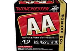 Winchester Ammo AASC418VP AA Sporting Clay 410 Gauge 2.50" 1/2 oz 8 Shot (Value Pack) - 100sh Box