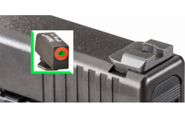 AmeriGlo GL434 Hackathorn Sight For Glock 20/21/29/30/31/32/36/40/41 Steel Green w/Orange Outline Black