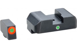 AmeriGlo GL203 i-Dot Night Sight Set For Glock 10/45 20/21/29/30/31/32/36/41 Green w/Orange Outline Front Green w/White Outline Rear Black