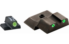 AmeriGlo SW145 Classic 3-Dot Night Sight Set Tritium Green with White Outline Front & Rear Black Frame for S&W M&P Shield