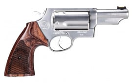 Taurus Judge Executive Grade 45LC/410 Revolver, 3" Barrel, 5 Round Cylinder, Stainless Steel with Wood Grips and Custom Fitted Pelican Vault Hard Case - 2-441EX039 