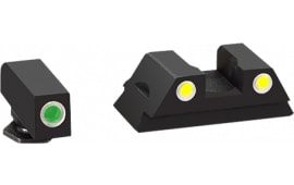 AmeriGlo GL431 Classic 3 Dot Night Sight For Glock 43 Steel Green w/White Outline Yellow w/White Outline Black