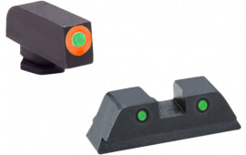 AmeriGlo GL450 Spartan Operator Night Sights For Glock 42/43 Steel Green w/Orange Outline Black